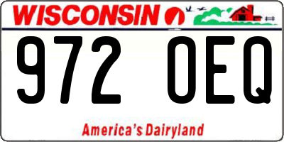 WI license plate 972OEQ