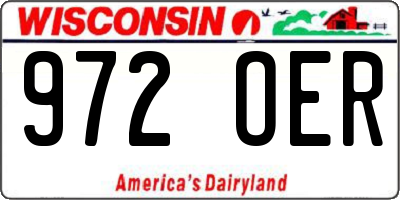 WI license plate 972OER