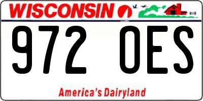 WI license plate 972OES