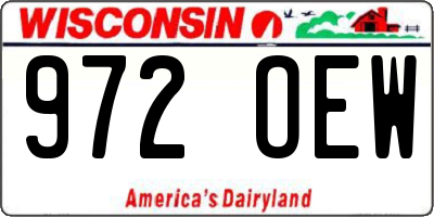 WI license plate 972OEW