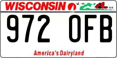 WI license plate 972OFB