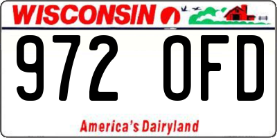 WI license plate 972OFD