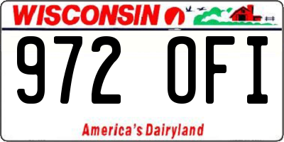 WI license plate 972OFI