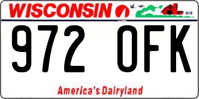 WI license plate 972OFK