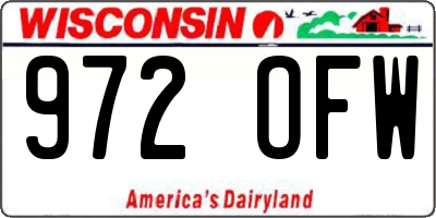 WI license plate 972OFW