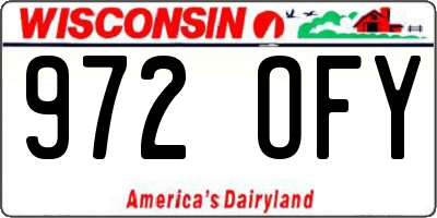 WI license plate 972OFY