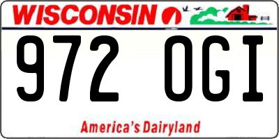WI license plate 972OGI