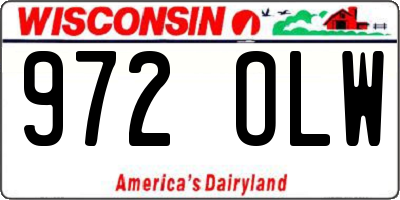 WI license plate 972OLW