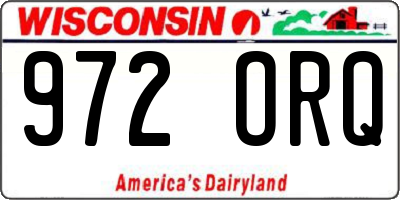 WI license plate 972ORQ