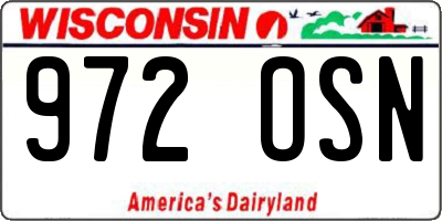 WI license plate 972OSN