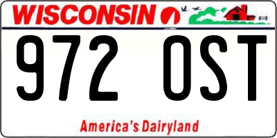 WI license plate 972OST