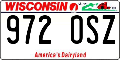 WI license plate 972OSZ
