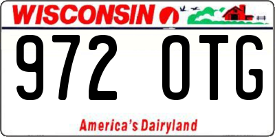 WI license plate 972OTG