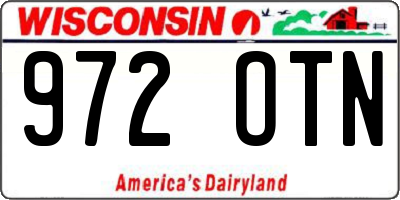 WI license plate 972OTN