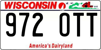 WI license plate 972OTT