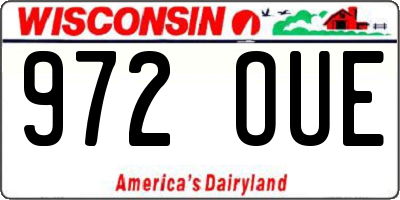 WI license plate 972OUE