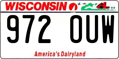 WI license plate 972OUW