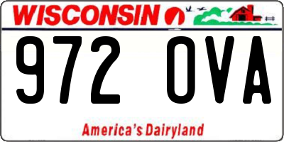 WI license plate 972OVA