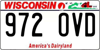WI license plate 972OVD