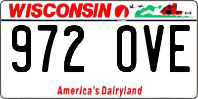 WI license plate 972OVE