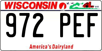 WI license plate 972PEF
