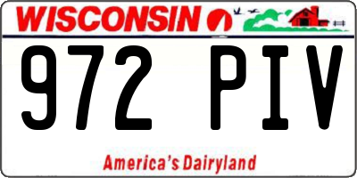 WI license plate 972PIV