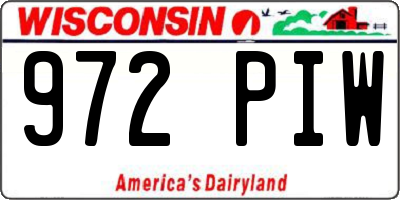 WI license plate 972PIW