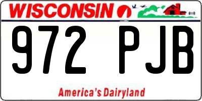 WI license plate 972PJB