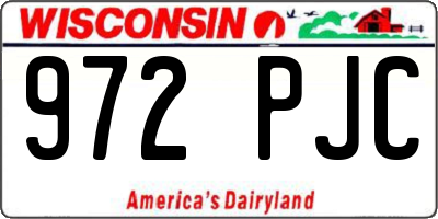 WI license plate 972PJC