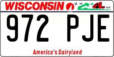 WI license plate 972PJE