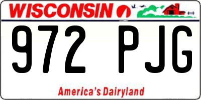WI license plate 972PJG