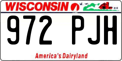 WI license plate 972PJH
