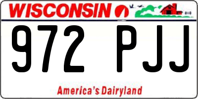WI license plate 972PJJ