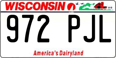 WI license plate 972PJL