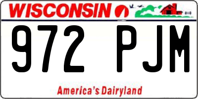WI license plate 972PJM