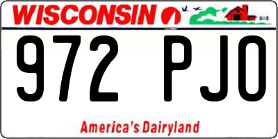 WI license plate 972PJO