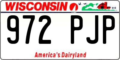 WI license plate 972PJP
