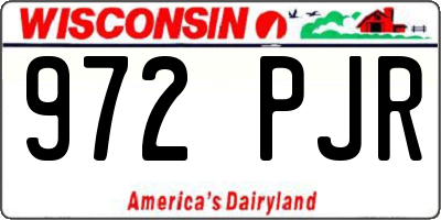 WI license plate 972PJR