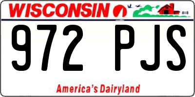 WI license plate 972PJS
