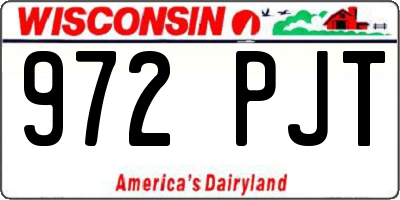 WI license plate 972PJT