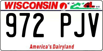 WI license plate 972PJV