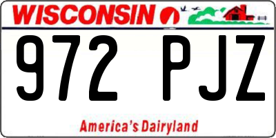 WI license plate 972PJZ
