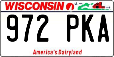 WI license plate 972PKA