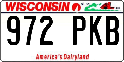 WI license plate 972PKB