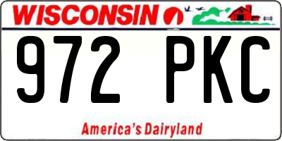 WI license plate 972PKC