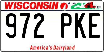 WI license plate 972PKE