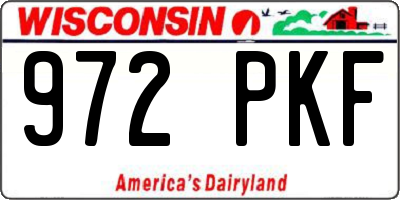 WI license plate 972PKF