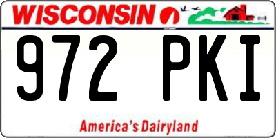 WI license plate 972PKI