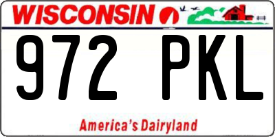 WI license plate 972PKL