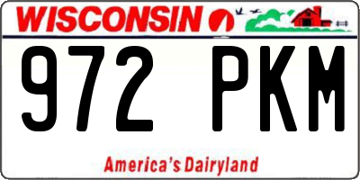 WI license plate 972PKM